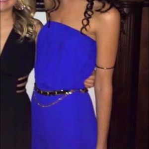 Electric Blue Strapless Jumpsuit